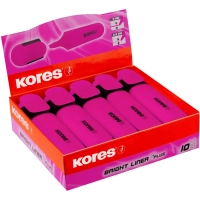 Маркер текстовыделитель Kores BRIGHT LINER PLUS, скош након, 0,5-5мм, розов