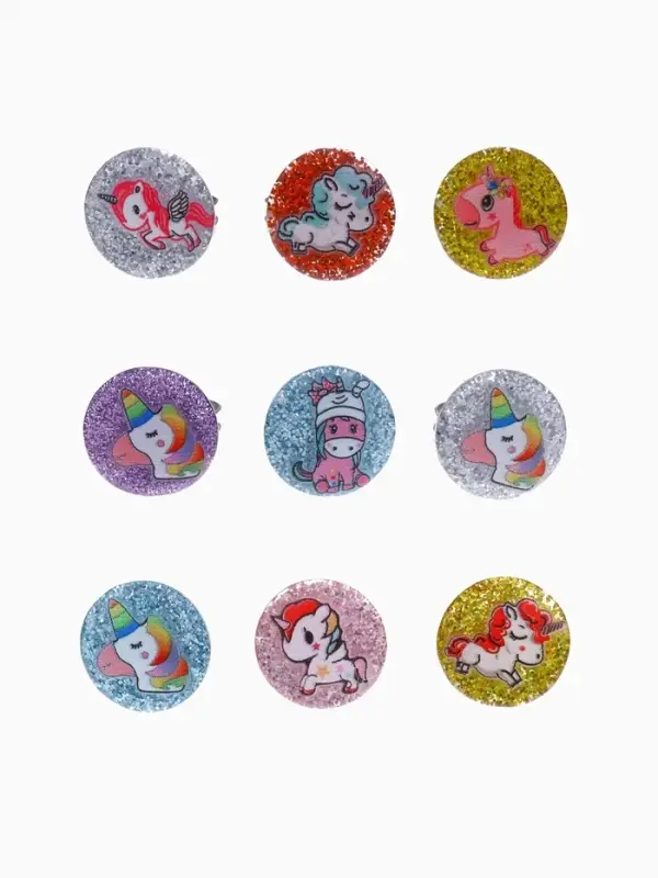 Кольцо &laquo;Выбражулька. Блестящие единороги&raquo;, фасовка 100 шт. рисунок МИКС, цвет МИКС, безразмерное