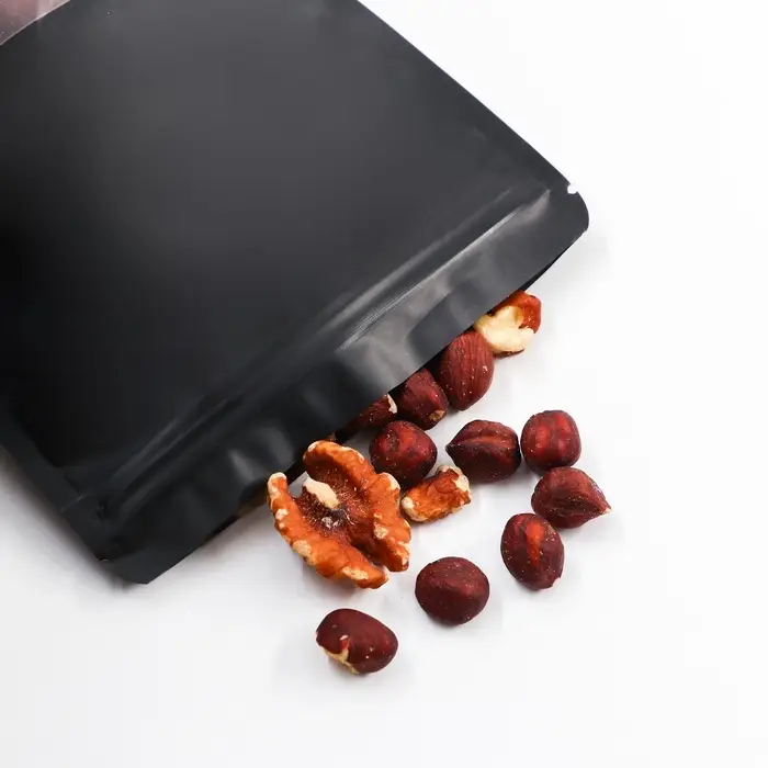 Пакет дой - пак, матовый, чёрный с окном, 14&times;20&times;4 см