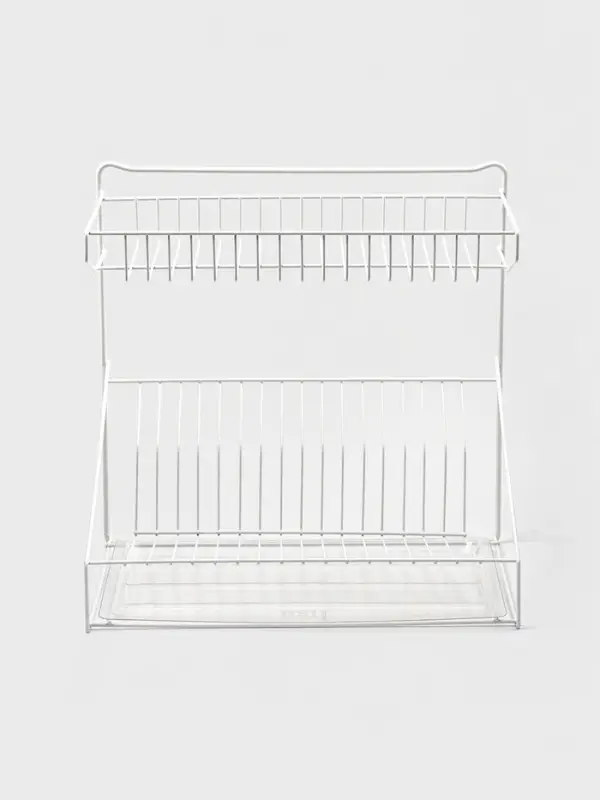 Сушилка для посуды с поддоном, 38.5&times;38.5&times;24 см, белый