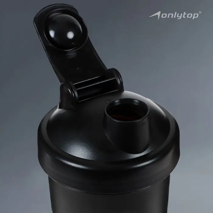 Шейкер для спортивного питания Onlytop, 600 мл, черный