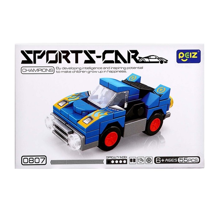 Конструктор Гонка &laquo;Спорткар&raquo;, 55 деталей