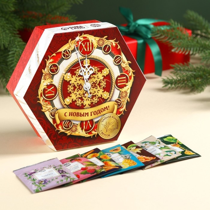 Новый год! Чайная коллекция «Новогодние часы» ассорти, 75,6 г (42 пакетика х 1,8 г). Новый год! Чайная коллекция «Новогодние часы» ассорти, 75,6 г (42 пакетика х 1,8 г).