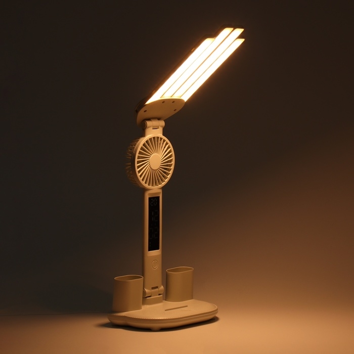 Часы - лампа электронные: календарь, термометр, органайзер, вентилятор, 7 Вт, 3 режима, USB Часы - лампа электронные: календарь, термометр, органайзер, вентилятор, 7 Вт, 3 режима, USB