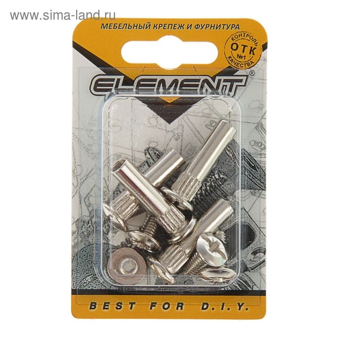 Стяжка межсекционная Element, 8х30 мм, никель, на блистере 4 шт. Стяжка межсекционная Element, 8х30 мм, никель, на блистере 4 шт.