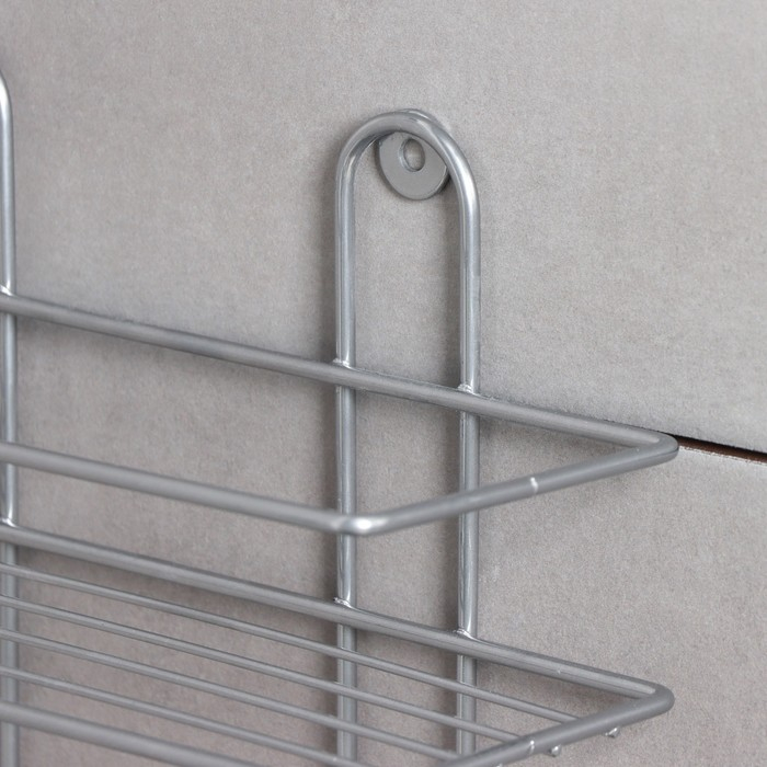 Полка прямоугольная 2-х ярусная, 26,5×10,5×35 см, цвет хром