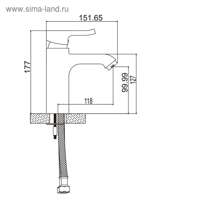 Смеситель для раковины Accoona А89012, однорычажный, хром Смеситель для раковины Accoona А89012, однорычажный, хром