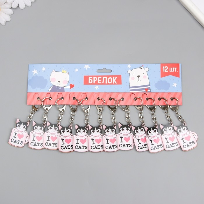 Брелок акрил Брелок акрил "Котик в кружке" 4,5х3,2 см