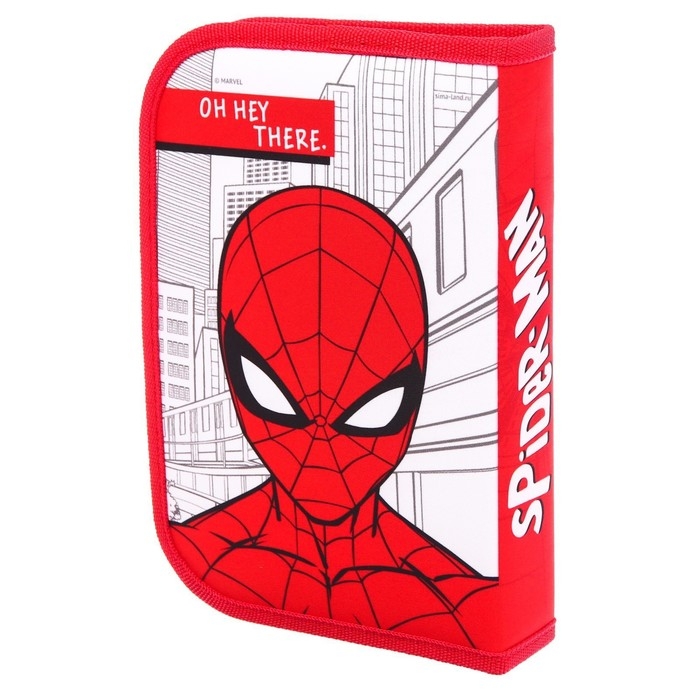 Пенал каркасный, 1 секция, 140х210х40 мм, откидной карман, тканевый, Человек-паук Пенал каркасный, 1 секция, 140х210х40 мм, откидной карман, тканевый, Человек-паук
