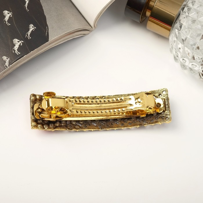 Заколка-автомат для волос Заколка-автомат для волос "Аиша" 8 см, красно-золотой