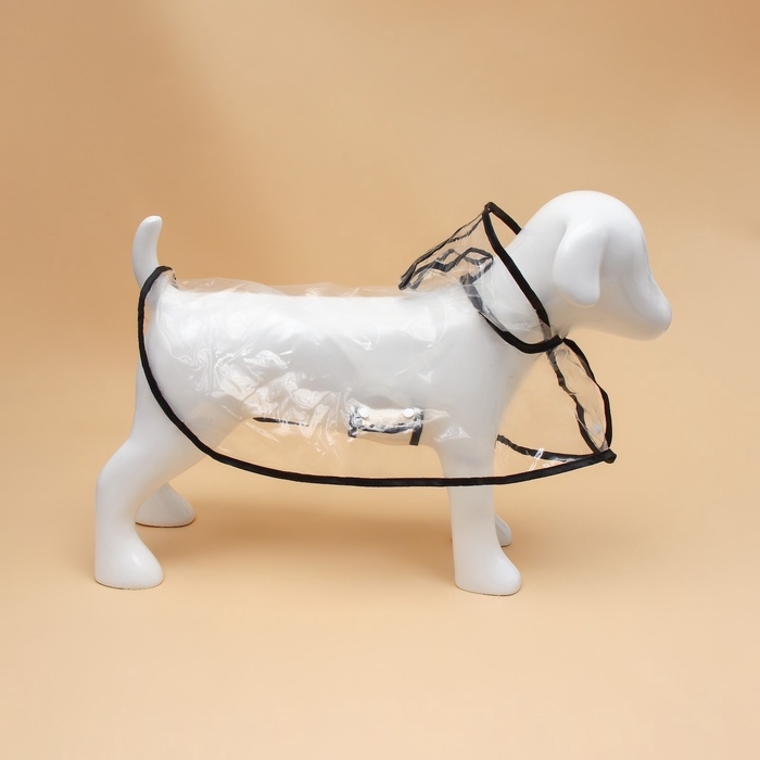 Дождевик для собак, размер 2XL, (ДС 40, ОГ 52-58, ОШ  46 см), чёрный Дождевик для собак, размер 2XL, (ДС 40, ОГ 52-58, ОШ  46 см), чёрный