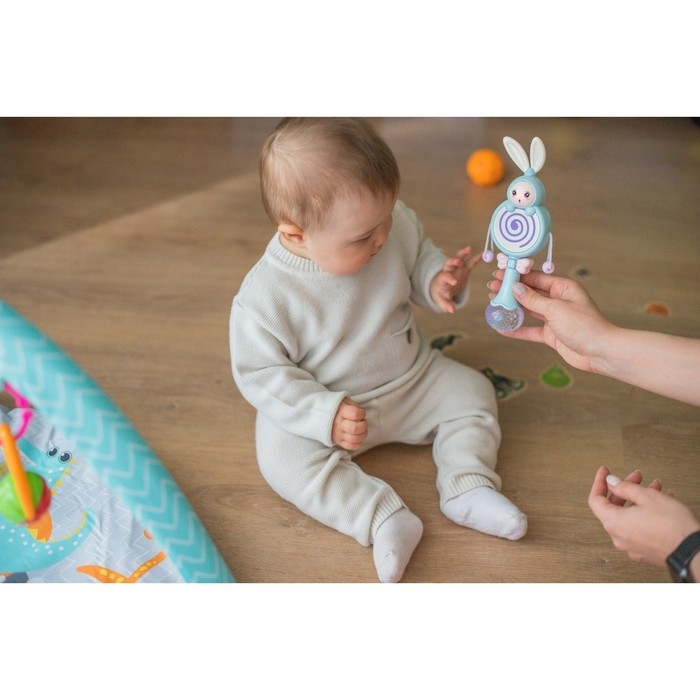 Погремушка музыкальная «Зайка барабан», эластичные ушки, цвет МИКС, Крошка Я Погремушка музыкальная «Зайка барабан», эластичные ушки, цвет МИКС, Крошка Я