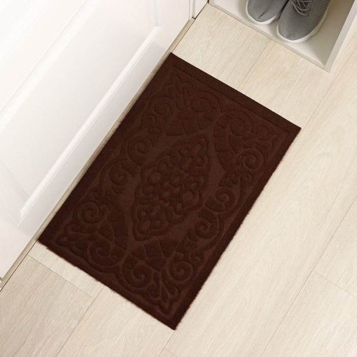 Коврик влаговпитывающий придверный Доляна «Восточная сказка», без окантовки, 38×57 см, цвет коричневый Коврик влаговпитывающий придверный Доляна «Восточная сказка», без окантовки, 38×57 см, цвет коричневый