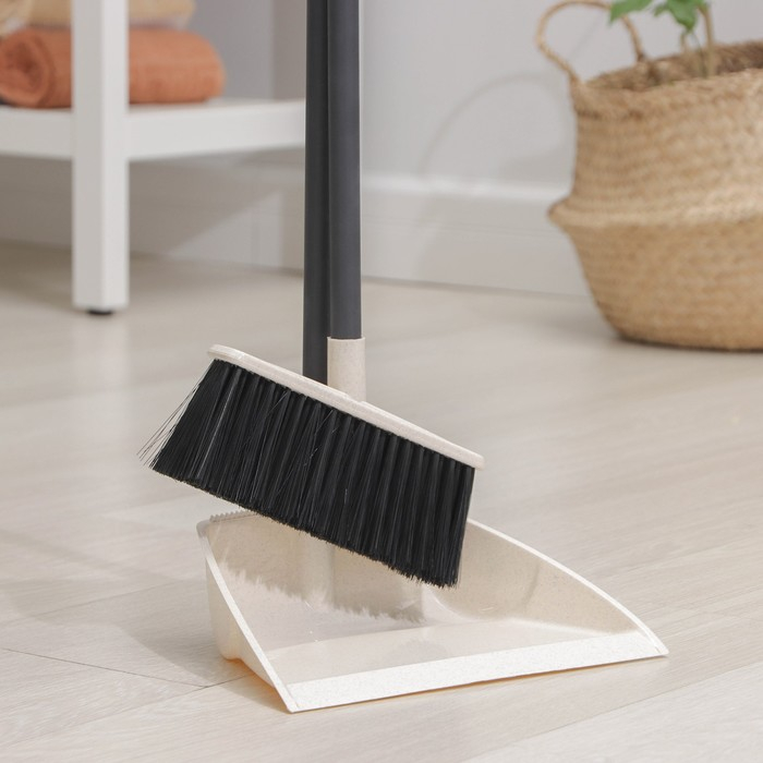 Щётка для пола c совком Malta, цвет бежевый Щётка для пола c совком Malta, цвет бежевый