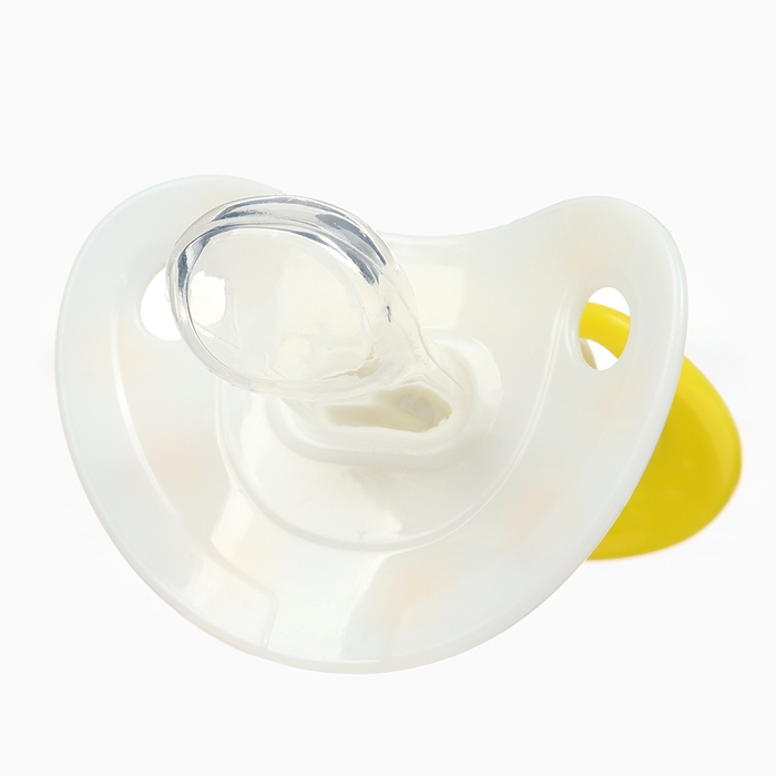 Набор: Соска - пустышка с держателем «Цветы», ортодонтическая, +6 мес, цвет желтый Набор: Соска - пустышка с держателем «Цветы», ортодонтическая, +6 мес, цвет желтый
