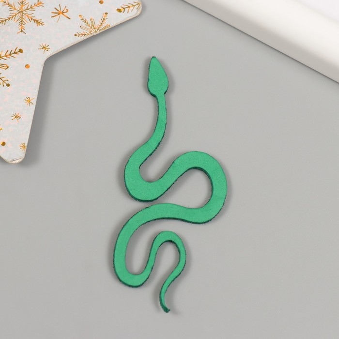 Новогодний декор Новогодний декор "Зеленая змея" фоам глиттер, 7 см (Новогодний набор 6 шт)