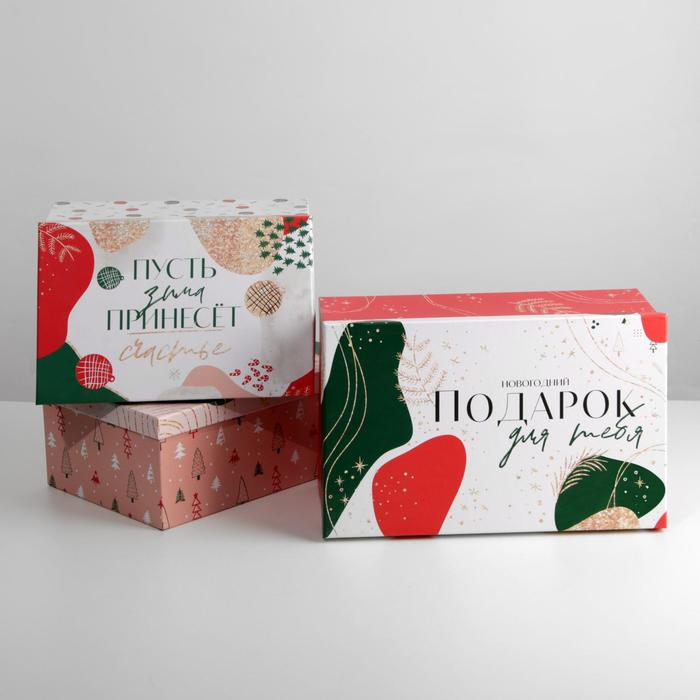Набор подарочных коробок 3 в 1 «Подарок для тебя», 26 х 17 х 10‒32.5 х 20 х 12.5 см, Новый год Набор подарочных коробок 3 в 1 «Подарок для тебя», 26 х 17 х 10‒32.5 х 20 х 12.5 см, Новый год