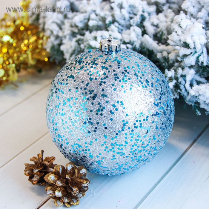 Шар пластик d-15 см Шар пластик d-15 см "Мега" серебристо-голубой