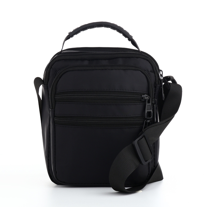 Сумка мужская на молниях, 4 наружных кармана, цвет чёрный Сумка мужская на молниях, 4 наружных кармана, цвет чёрный