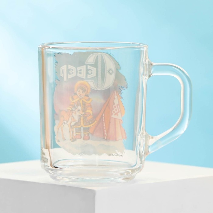 Кружка стеклянная «Север. Юрты», 200 мл