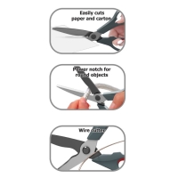 Ножницы 3 в 1, ErichKrause Santoku, 20.5 см, для бумаги, секатор, кусачки, блистер