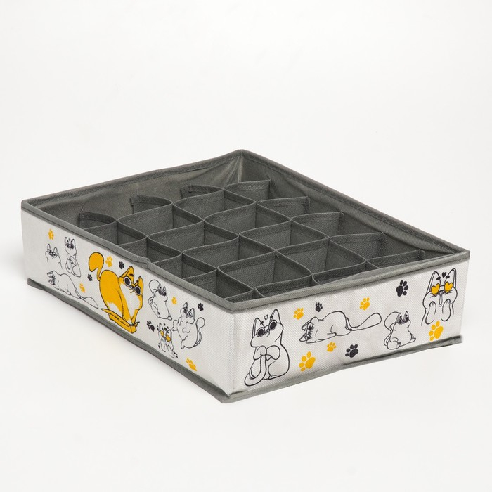 Органайзер для хранения белья, кофр 24 ячейки «Кошки», 35 х 30 х 10 см. Органайзер для хранения белья, кофр 24 ячейки «Кошки», 35 х 30 х 10 см.