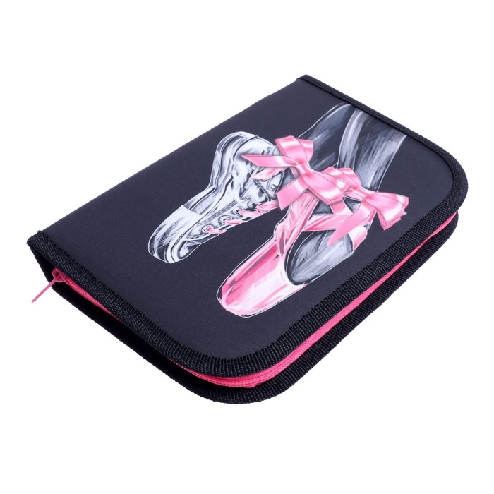 Пенал 1 секция, 130 х 210 х 40 мм, 2 откидные планки, тканевый, Calligrata TOP, Content Пенал 1 секция, 130 х 210 х 40 мм, 2 откидные планки, тканевый, Calligrata TOP, Content "Пуанты"