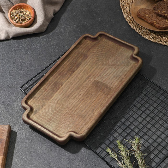 Поднос для подачи Adelica, 35×20×1,8 см, потайные ручки, пропитано маслом, массив берёзы Поднос для подачи Adelica, 35×20×1,8 см, потайные ручки, пропитано маслом, массив берёзы