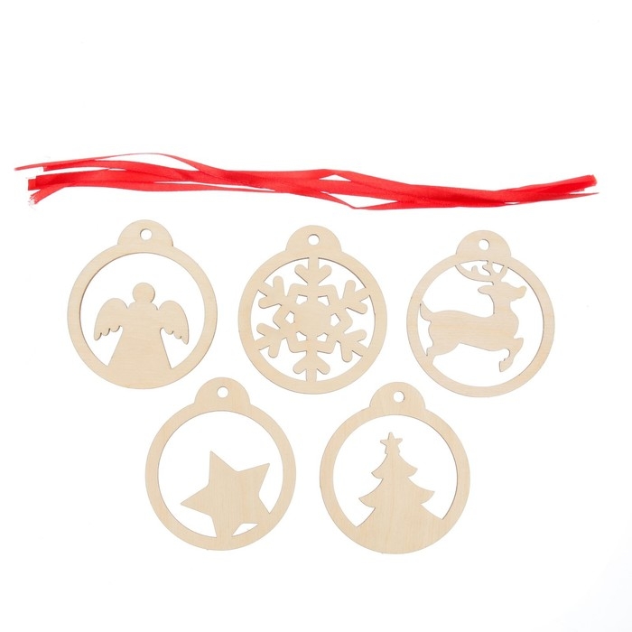 Набор для творчества «Роспись по дереву» 5 шт., с ленточкой Набор для творчества «Роспись по дереву» 5 шт., с ленточкой