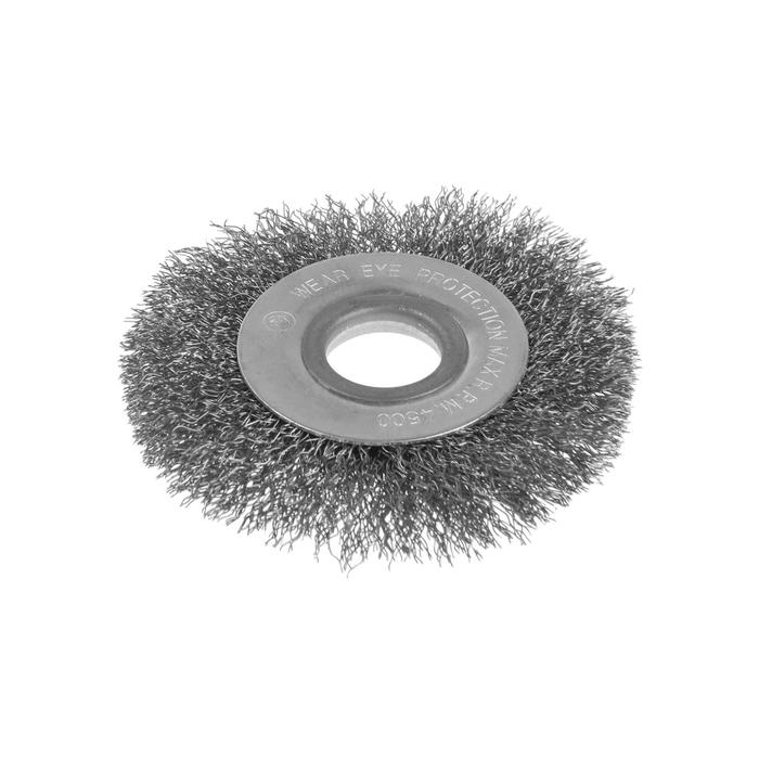 Щетка металлическая для УШМ ТУНДРА, плоская, посадка 22 мм, 100 мм Щетка металлическая для УШМ ТУНДРА, плоская, посадка 22 мм, 100 мм