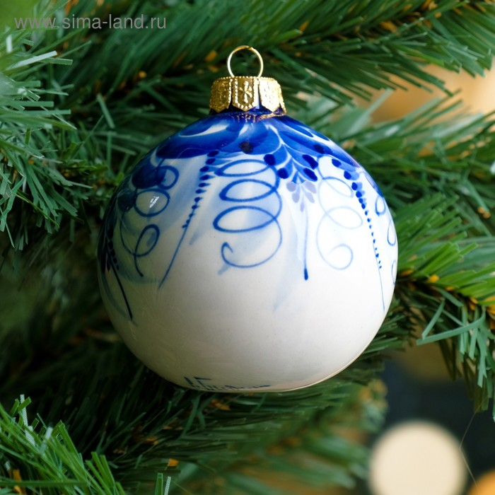 Сувенир на ёлку Сувенир на ёлку "Шар", D=7 см, гжель