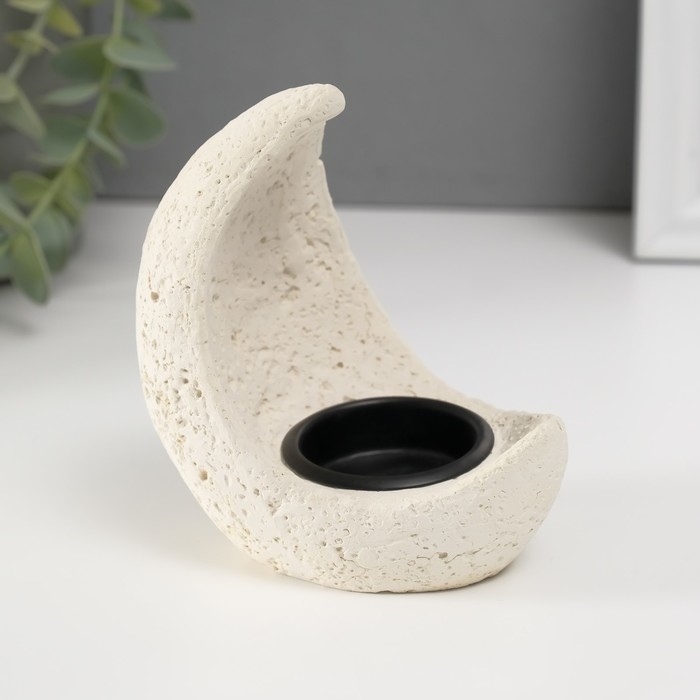 Подсвечник гипс, металл на 1 свечу Подсвечник гипс, металл на 1 свечу "Месяц" d=3,8 см 7,5х10х11,5 см