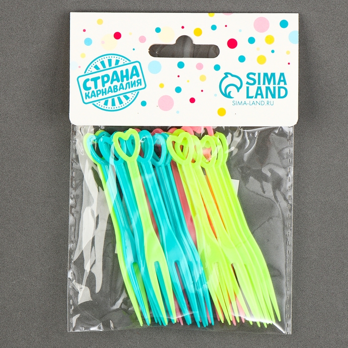 Шпажки «Сердечки», набор 24 шт., цвет МИКС Шпажки «Сердечки», набор 24 шт., цвет МИКС