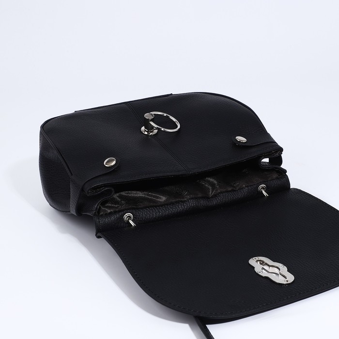 Сумка женская L-Craft на застёжке, длинный ремень, цвет чёрный Сумка женская L-Craft на застёжке, длинный ремень, цвет чёрный