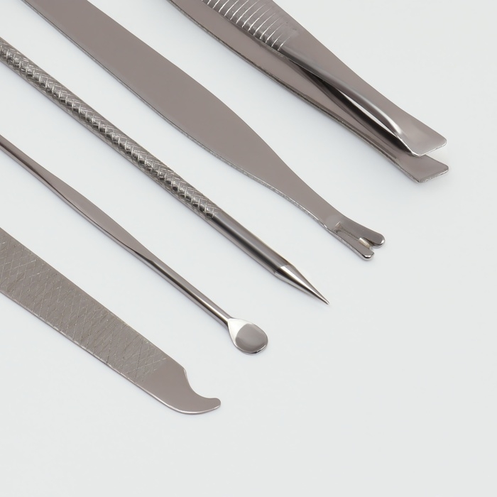 Набор маникюрный, 8 предметов, в пластиковом футляре, цвет зелёный Набор маникюрный, 8 предметов, в пластиковом футляре, цвет зелёный