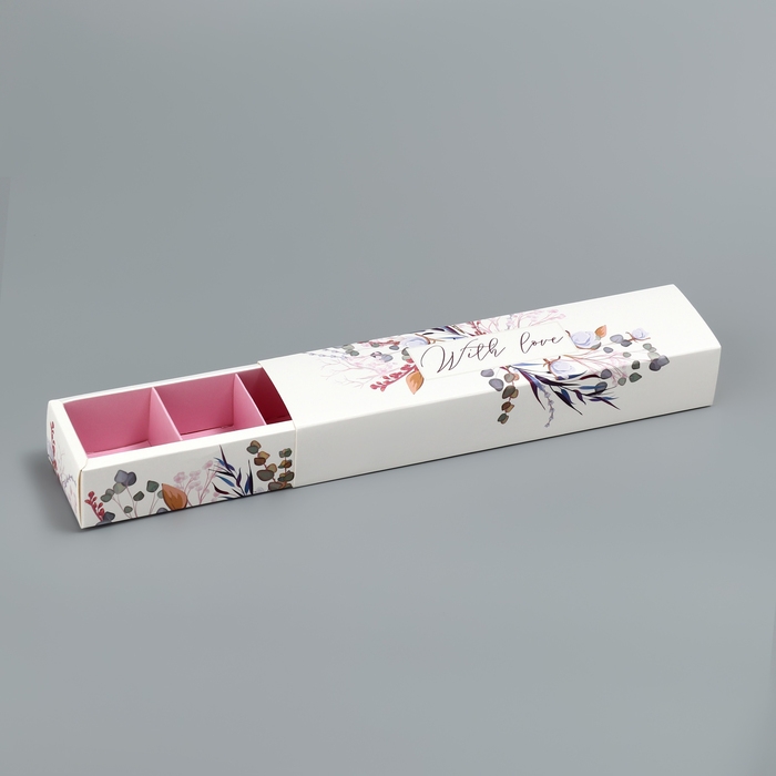 Коробка для конфет, кондитерская упаковка, 5 ячеек, «Венок», 5 х 21 х 3.3 см Коробка для конфет, кондитерская упаковка, 5 ячеек, «Венок», 5 х 21 х 3.3 см