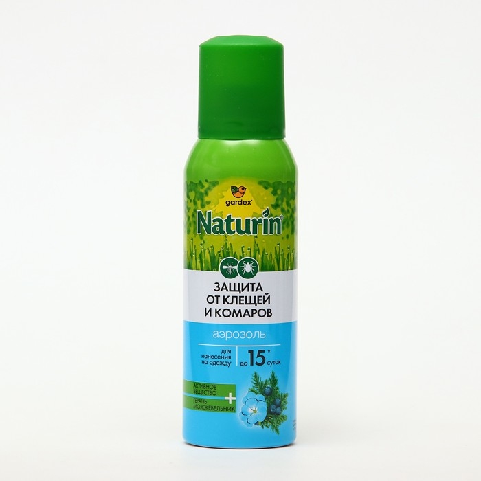 Аэрозоль от клещей и комаров  Аэрозоль от клещей и комаров "Gardex Naturin", флакон, 100 мл
