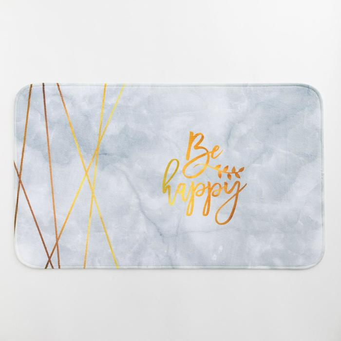 Коврик для ванной Этель Коврик для ванной Этель "Be happy", 80х50 см, велюр