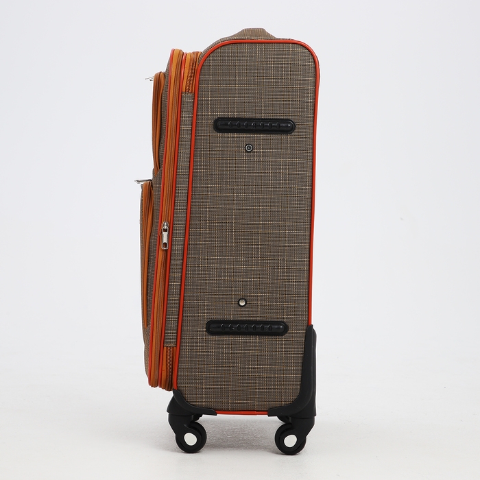 Чемодан средний 52 л (M), отдел на молнии, с расширением, кодовый замок, с расширением, цвет коричневый Чемодан средний 52 л (M), отдел на молнии, с расширением, кодовый замок, с расширением, цвет коричневый