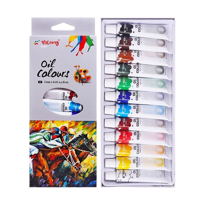 Краски масляные 12 цветов в металл тубе 12 мл в картонной коробке Краски масляные 12 цветов в металл тубе 12 мл в картонной коробке