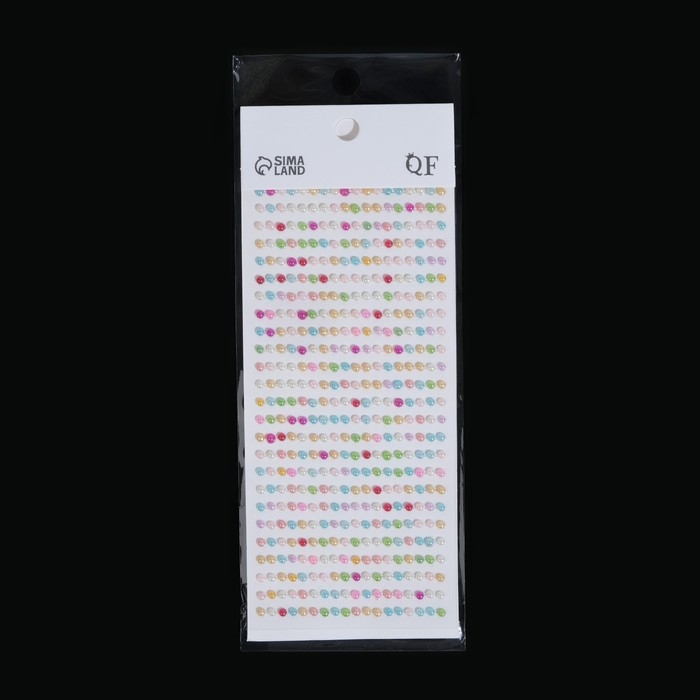 Стразыдля декора ногтей, жемчужные, на клеевой основе, 3 мм, разноцветные