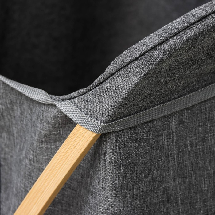 Корзина для белья Доляна «Лён», с крышкой, 37×43×66 см, цвет серый Корзина для белья Доляна «Лён», с крышкой, 37×43×66 см, цвет серый