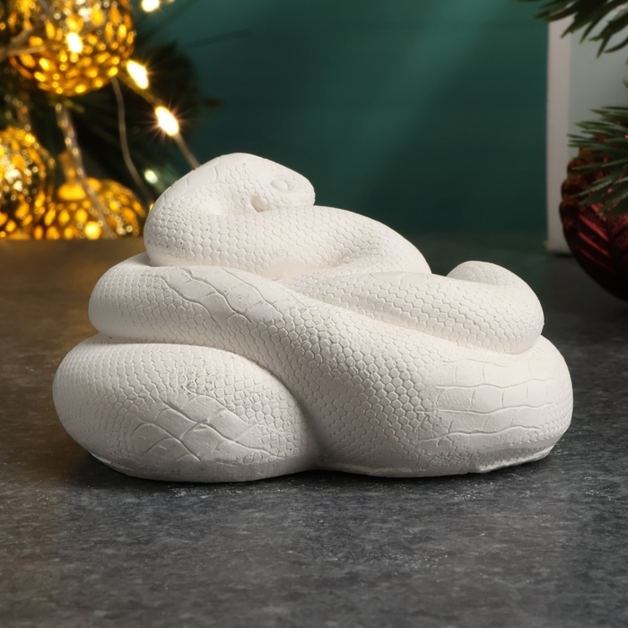 Новый год. Символ 2025. Фигура для раскраски  Новый год. Символ 2025. Фигура для раскраски "Змея Лея", 5х10х10см