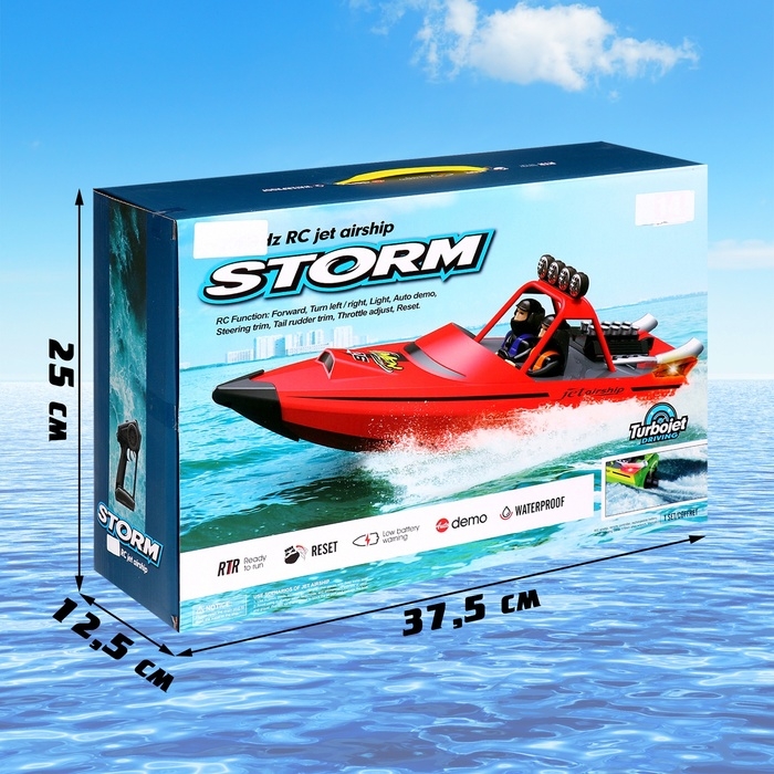 Катер радиоуправляемый STORM, водомёт, работает от аккумулятора, цвет красный Катер радиоуправляемый STORM, водомёт, работает от аккумулятора, цвет красный