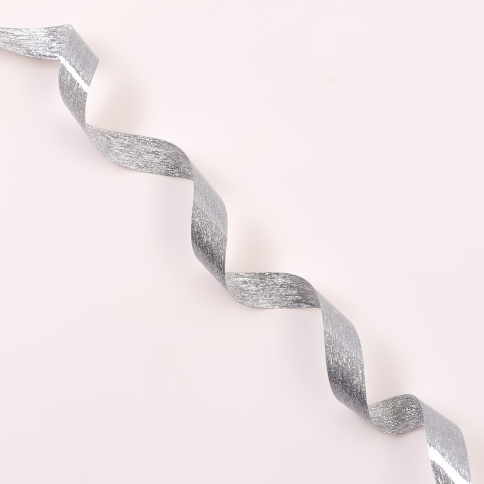 Лента для декора и подарков Лента для декора и подарков "Шелк", 1,2см х 45м, серебряная