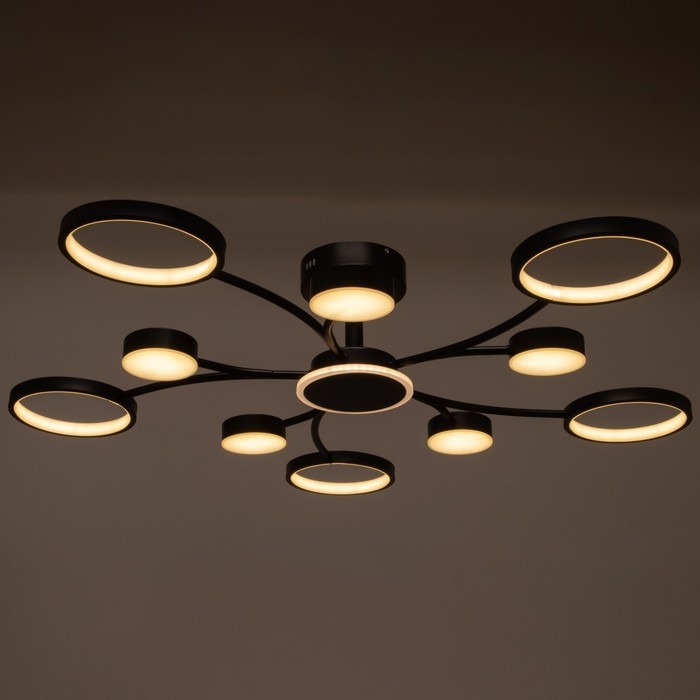 Люстра с ПДУ 2299/11BK LED 216Вт 3000-6000К черный 97х97х18 см BayerLux