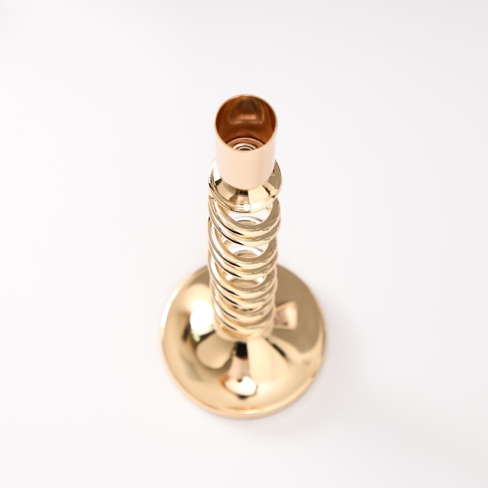 Подсвечник металл на 1 свечу d=2 см "Аделин" золото 9х9х30 см