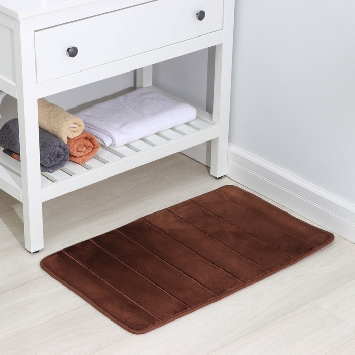 Коврик для ванной и туалета SAVANNA Memory foam, 50×80 см, цвет коричневый Коврик для ванной и туалета SAVANNA Memory foam, 50×80 см, цвет коричневый