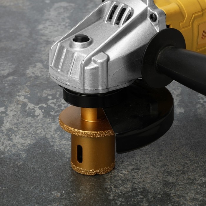 Коронка алмазная ТУНДРА, для УШМ, для отверстий под слив, по плитке, мрамору, 40/60 мм, М14   993530 Коронка алмазная ТУНДРА, для УШМ, для отверстий под слив, по плитке, мрамору, 40/60 мм, М14   993530