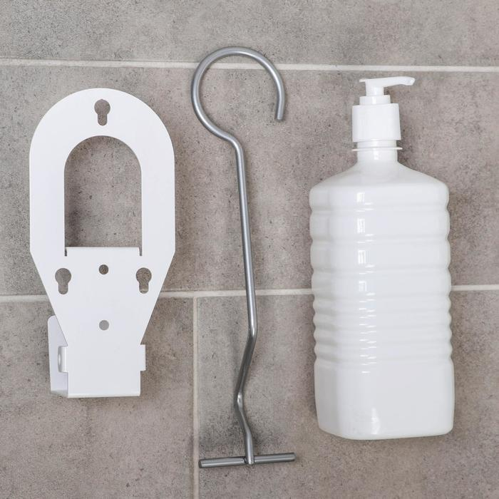 Дозатор для антисептика локтевой, 1 л, с держателем, цвет белый Дозатор для антисептика локтевой, 1 л, с держателем, цвет белый
